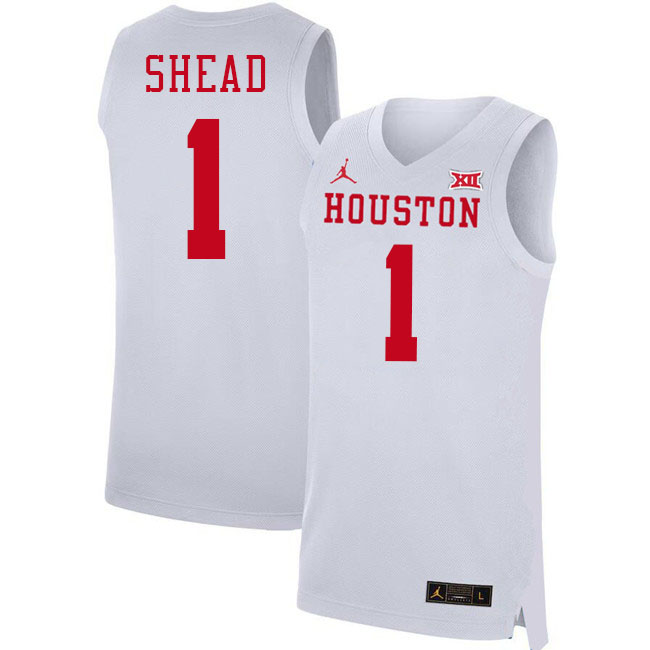 Jamal Shead College Jersey,Houston Cougars #1 Jamal Shead Basketball Jersey Youth-White